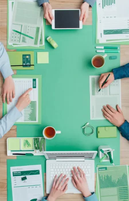 graphs on an office table