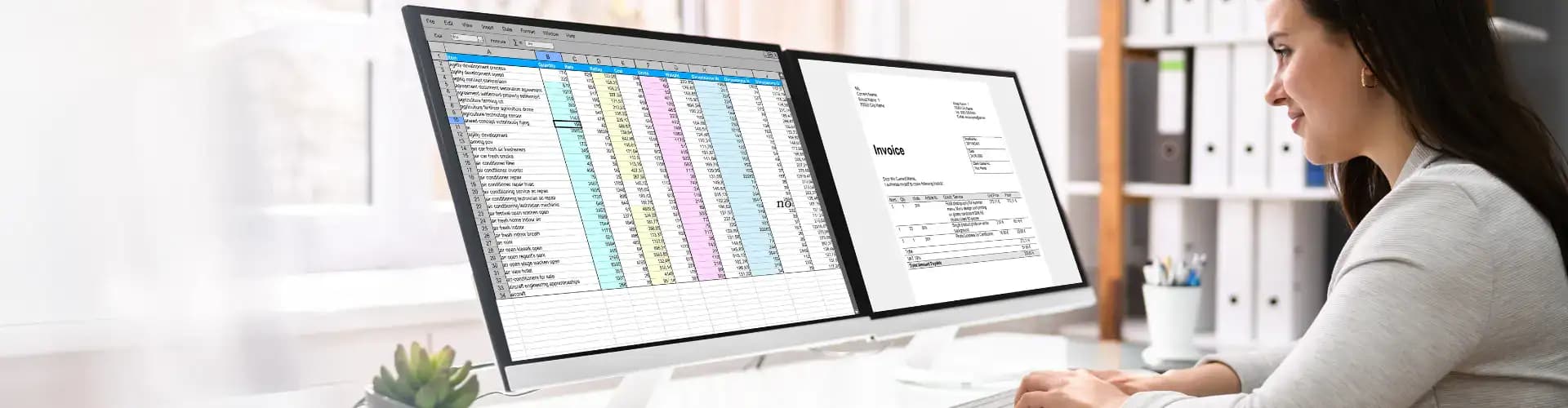 spreadsheet on a computer screen