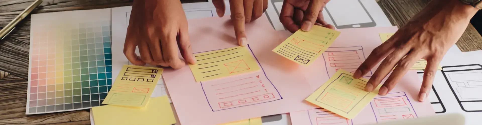 sticky notes on a table