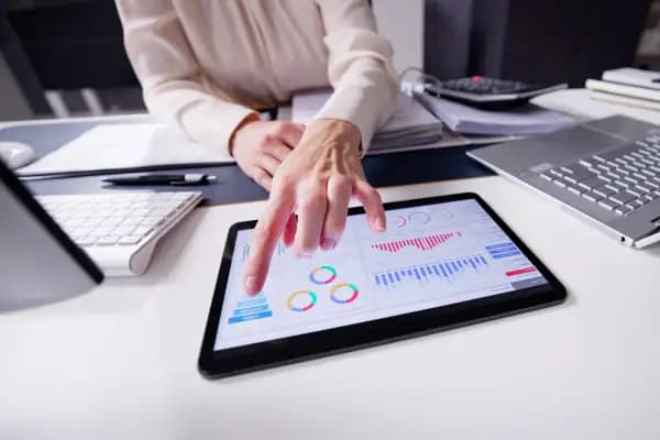 person working on a tablet