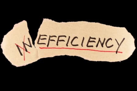 inefficiency written on paper